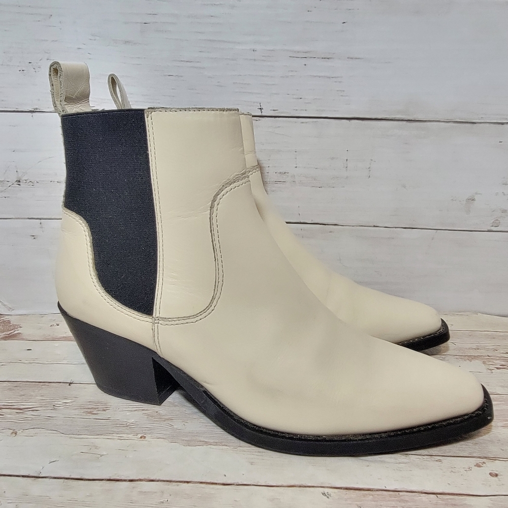 Everlane Cream and Black Ankle Boots - Picture 3 of 15